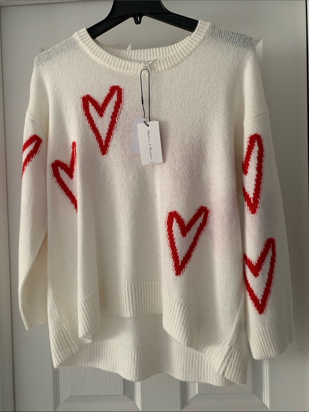 Chelsea & Theodore Cream Sweater with Red Heart Motif